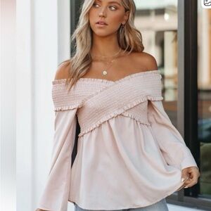 Elegant Off-Shoulder grey Top